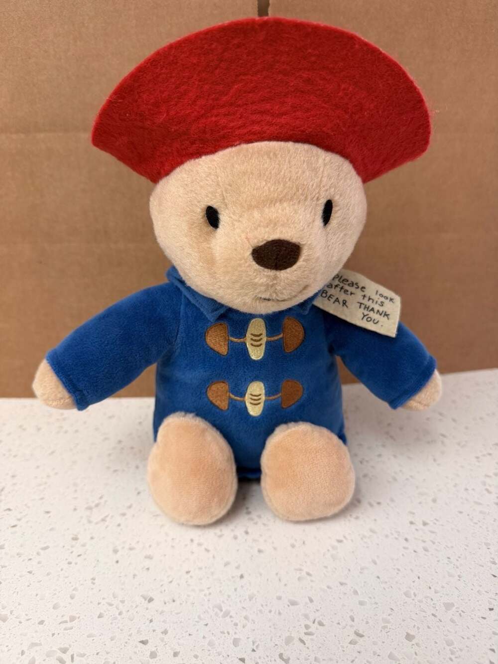 Paddington Bear Plush Toy with Red Hat and Blue Duffle Coat